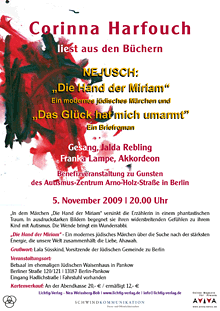 05.11.09 - Benefizlesung mit Corinna Harfouch - „Die Hand der Miriam“ von Nejusch